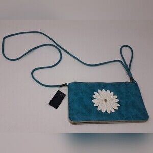 Vintage Wallet With Strap Purse Satchel Floral Flowers 80s 90s Transparent Back
